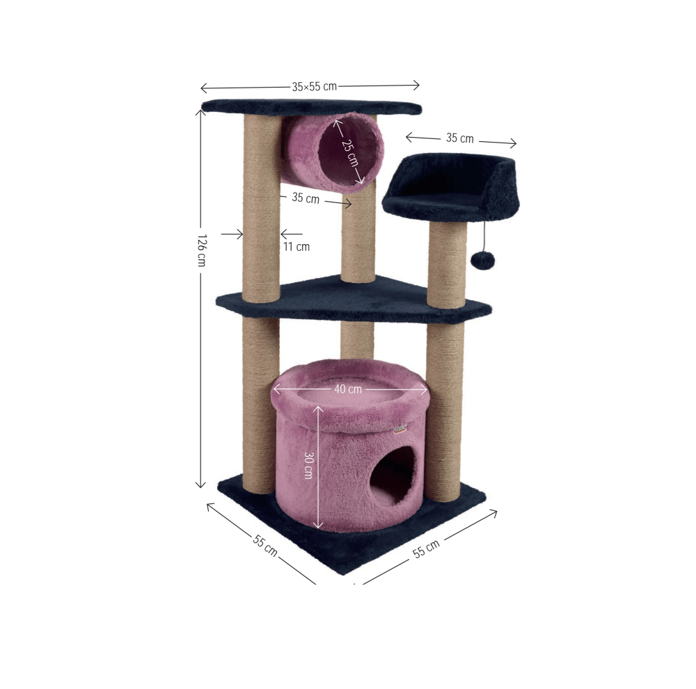 رنگ اسکرچر، لانه، جای خواب و تونل کدیپک مدل ارغوان KediPek Scratcher Arghavan Design