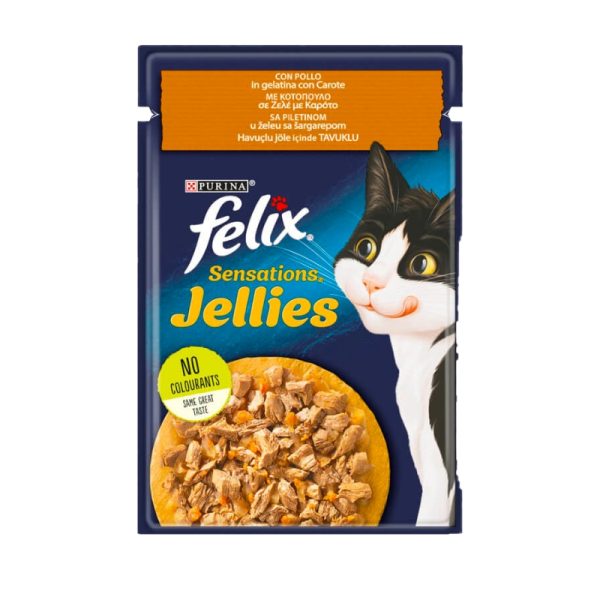 پوچ گربه فلیکس طعم مرغ و هویج Felix Chicken & Carrot Jelly