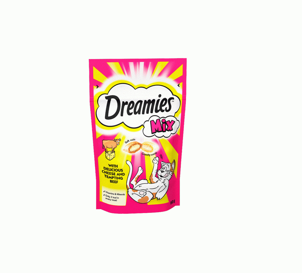 تشویقی گربه دریمیز طعم گوشت پنیر Dreamies Snack Cheese Beef