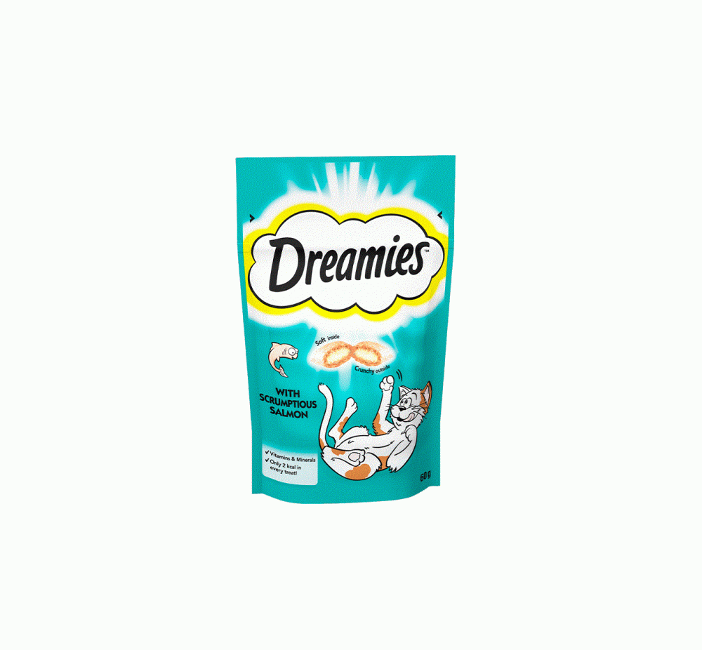 تشویقی گربه دریمیز با طعم ماهی سالمون Dreamies Cat Snack with Salmon وزن 60 گرم 1 تشویقی گربه دریمیز با طعم ماهی سالمون Dreamies Cat Snack with Salmon وزن 60 گرم
