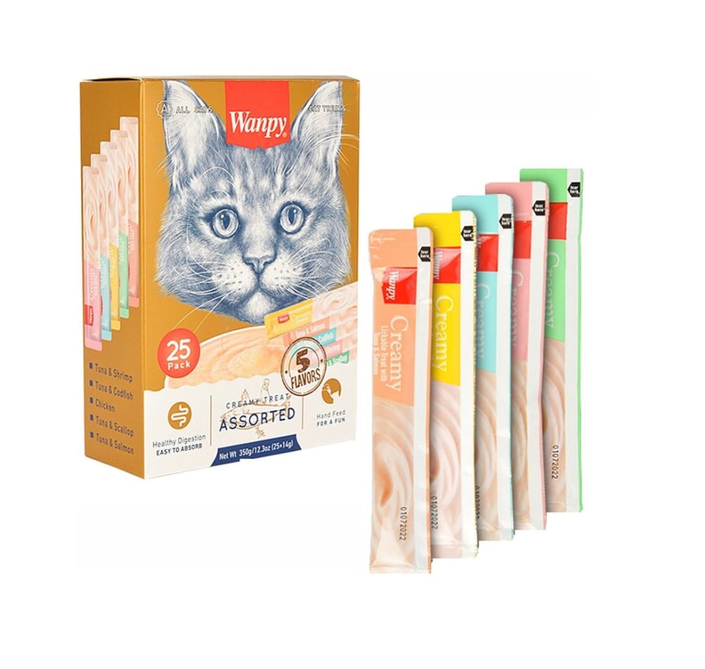 بستنی گربه ونپی Wanpy Treat وزن 14 گرم، طعم بصورت متفاوت 1 بستنی گربه ونپی Wanpy Treat وزن 14 گرم