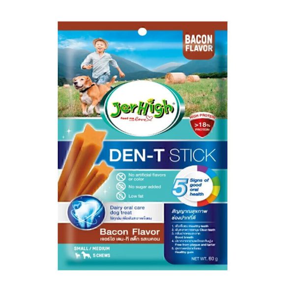 تشویقی سگ طعم بیکن جرهای Jerhigh DEN-T Stick with Bacon flavor وزن ۶۰ گرم