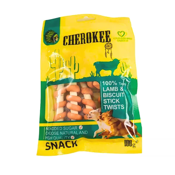 تشویقی سگ چروکی CHEROKEE بیسکویت دورپیچ گوشت بره