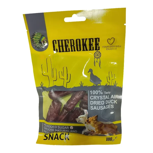 تشویقی‌های سگ چروکی CHEROKEE سوسیسی با طعم اردک چرخ شده