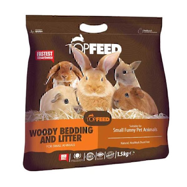بستر بهداشتی پوشال حیوانات کوچک تاپ فید مدل Woody Bedding & Litter وزن 1.5 کیلوگرم