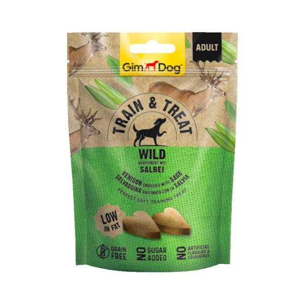 اسنک تشویقی سگ جیم داگ طعم گوشت گوزن و مریم گلی GimDog Venison with Sage وزن 125 گرم