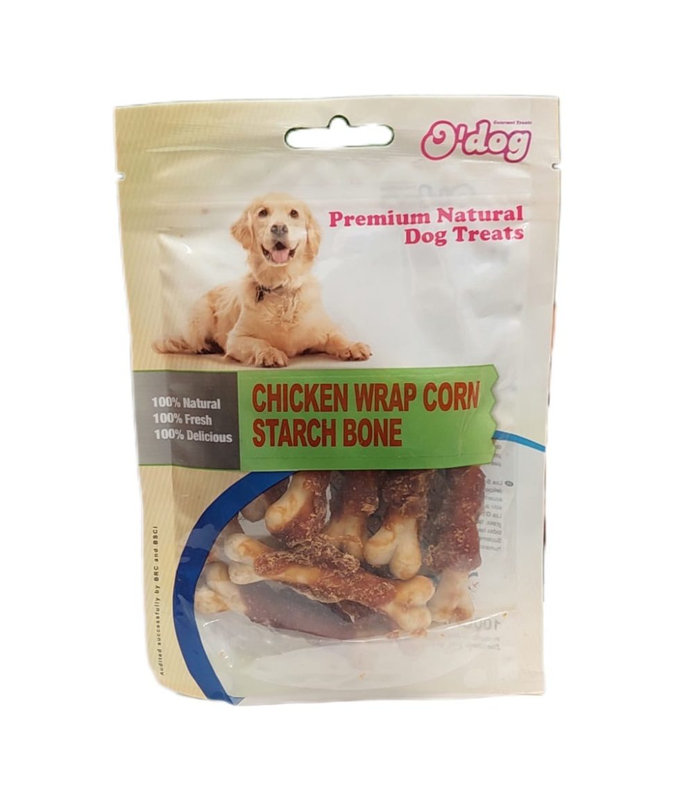 تشویقی استخوانی سگ اوداگ با طعم مرغ نشاسته ذرت O'dog Dog Stick Treat With Chicken Flavor 1 تشویقی استخوانی سگ اوداگ با طعم مرغ نشاسته ذرت O'dog Dog Stick Treat With Chicken Flavor