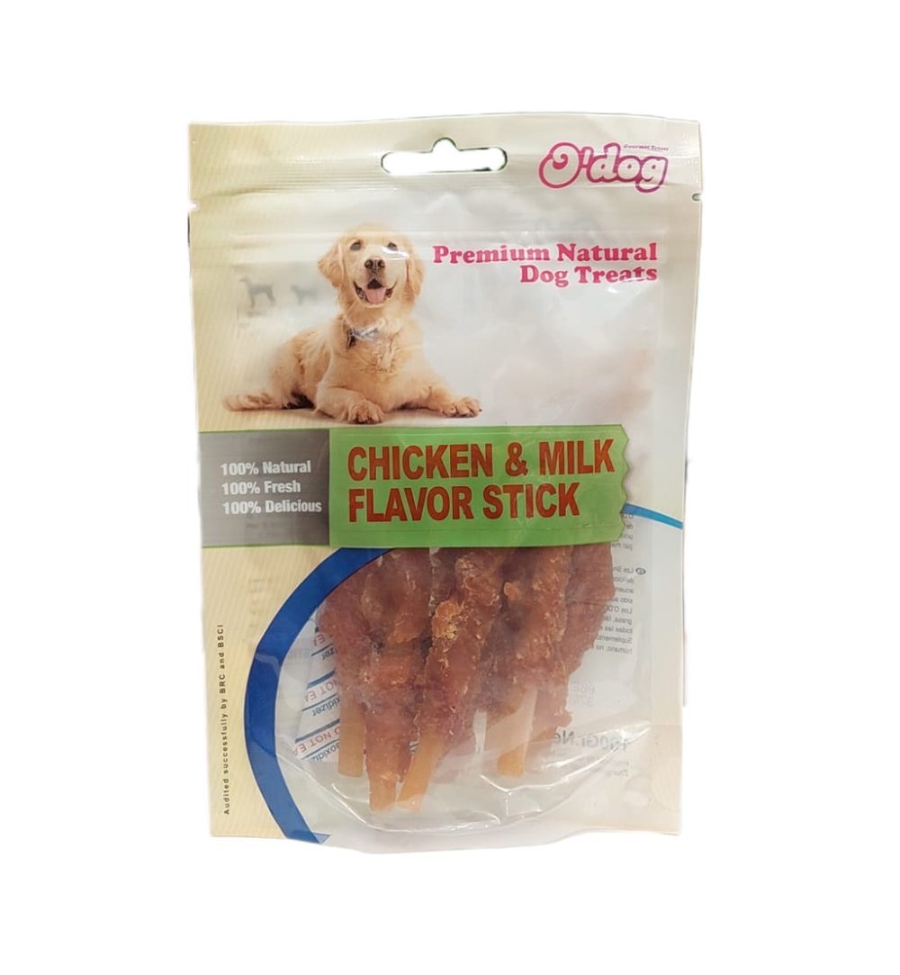 تشویقی استخوانی سگ اوداگ با طعم مرغ و شیر O'dog Dog Stick Treat With Chicken & Milk Flavor 1 تشویقی استخوانی سگ اوداگ با طعم مرغ و شیر O'dog Dog Stick Treat With Chicken & Milk Flavor