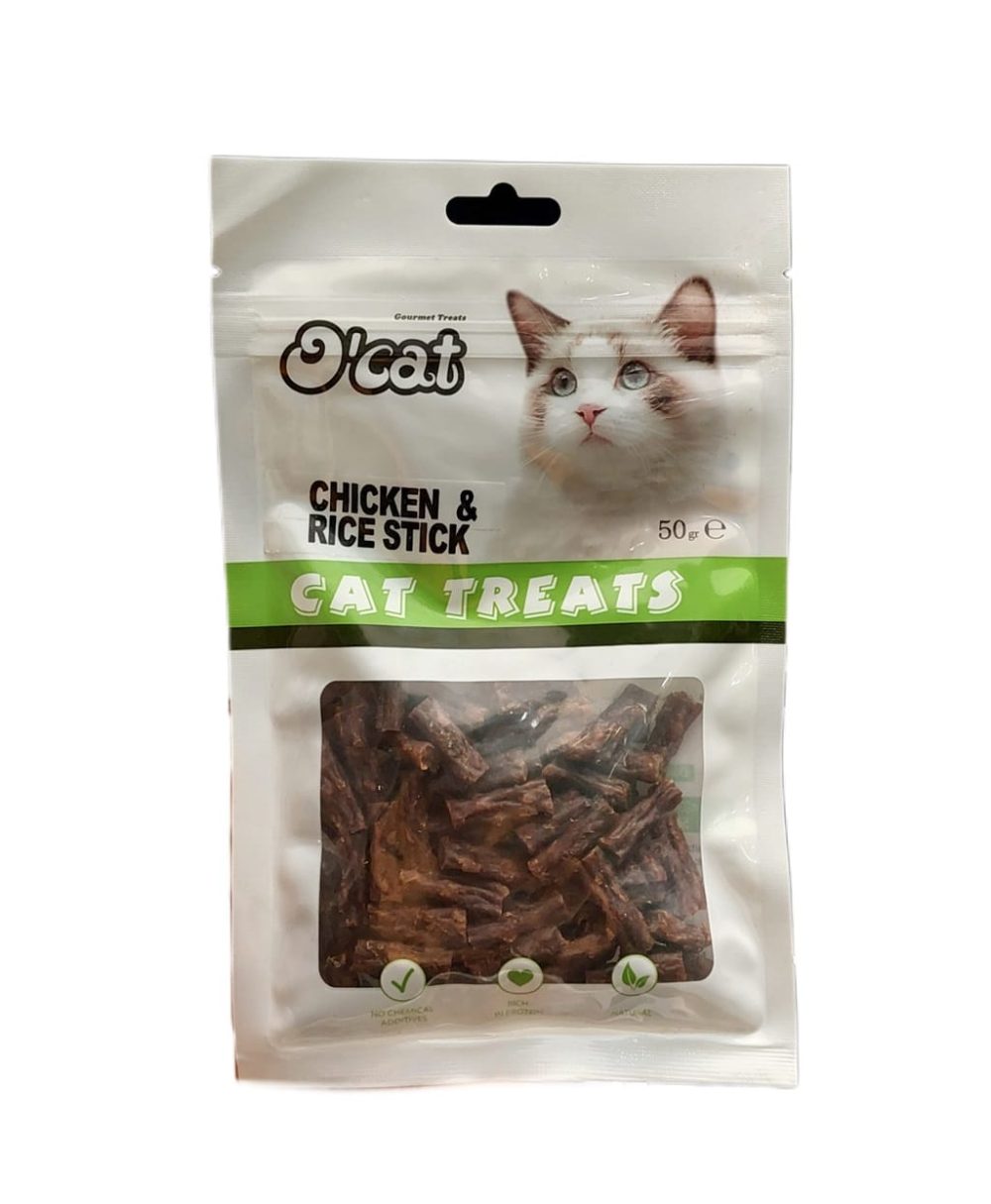 تشویقی گربه اوکت مدل مرغ و برنج O'cat Chicken & Rice Stick Cat Treat 2 تشویقی گربه اوکت مدل مرغ و برنج O'cat Chicken & Rice Stick Cat Treat