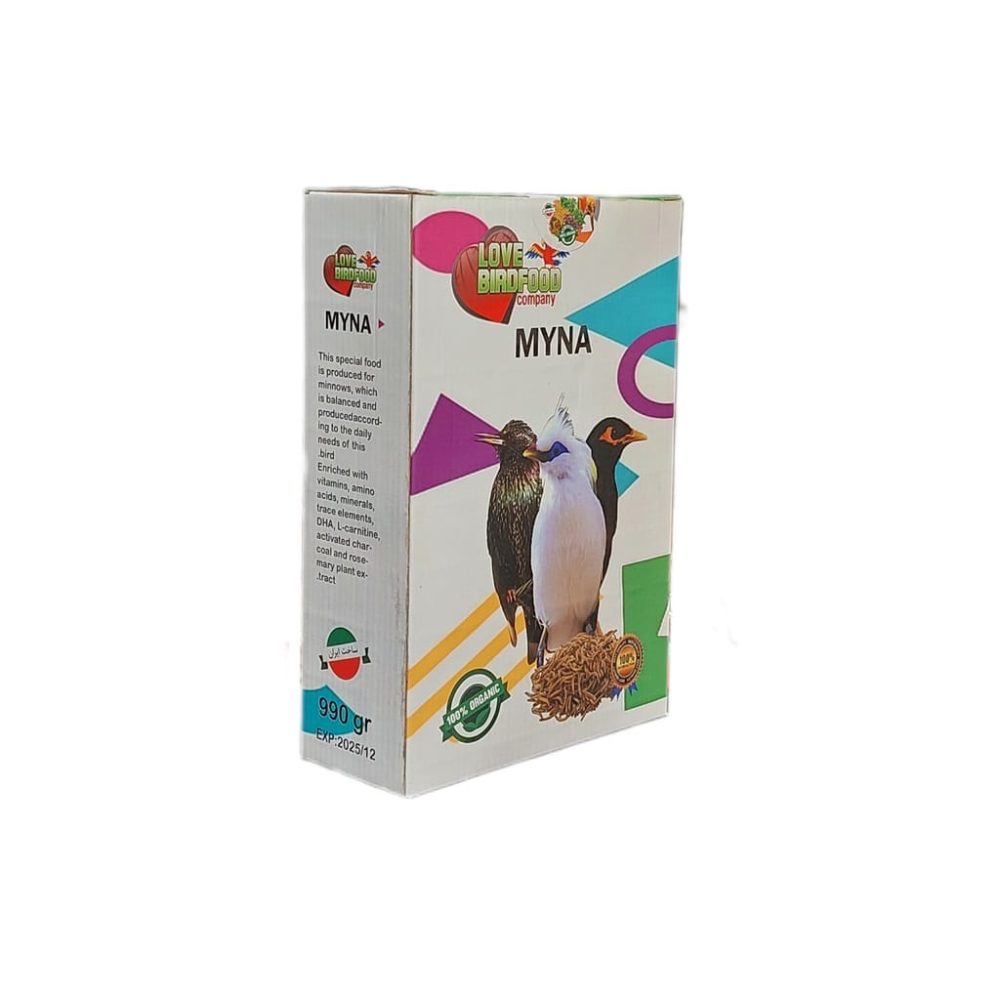 غذای مخصوص مرغ مینا لاو برد سوپر پریمیوم Love bird وزن 990 گرمی