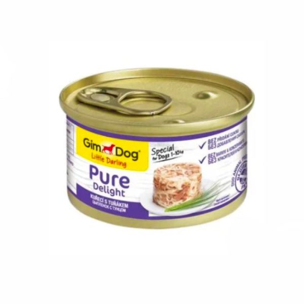 کنسرو غذای سگ جیم‌ داگ طعم مرغ و ماهی تن GimDog Little Darling With Chicken & Tuna وزن 85 گرم