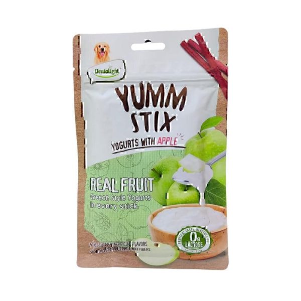 تشویقی سگ یام استیکس دنتالایت با طعم ماست و سیب Dentalight Dog Treat With Yogurts And Apple وزن 70 گرم