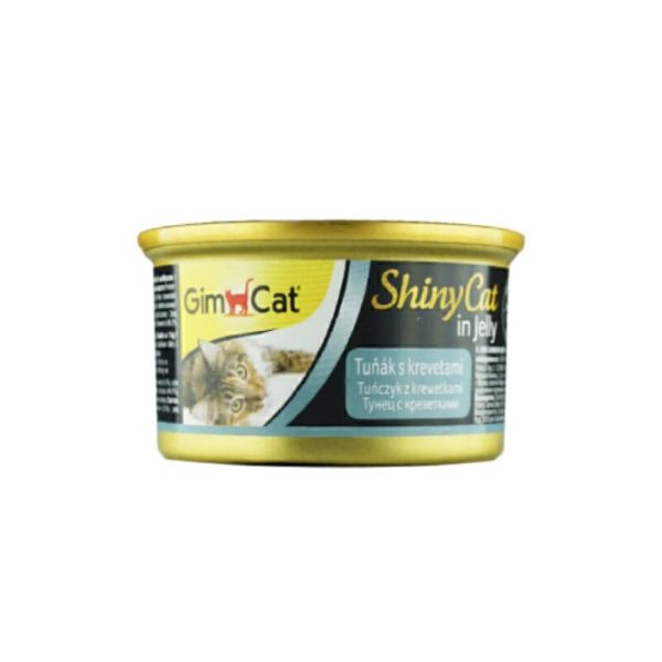کنسرو غذای گربه جیم‌ کت با طعم ماهی تن و میگو GimCat Tuna & Shrimps وزن 70 گرم