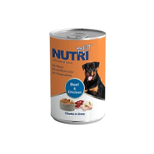 کنسرو غذای سگ نوتری مرغ و گوشت مدل Nutri Pet Chicken & Beef وزن 425 گرم