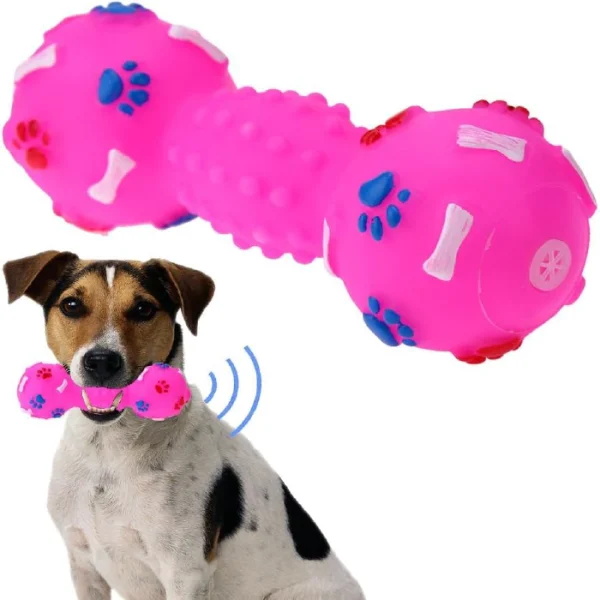 اسباب بازی سگ استخوان دمبلی لاتکسی سوت دار کوچک Per Supplies