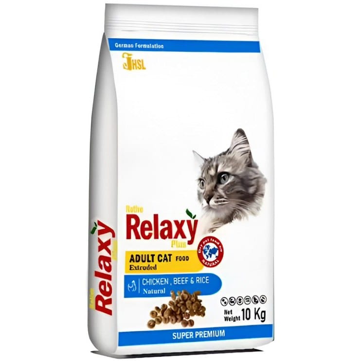 غذای خشک گربه بالغ طعم مرغ و برنج برند Relaxy ریلکسی 10 کیلویی 1 غذای خشک گربه بالغ طعم مرغ و برنج برند Relaxy ریلکسی 10 کیلویی
