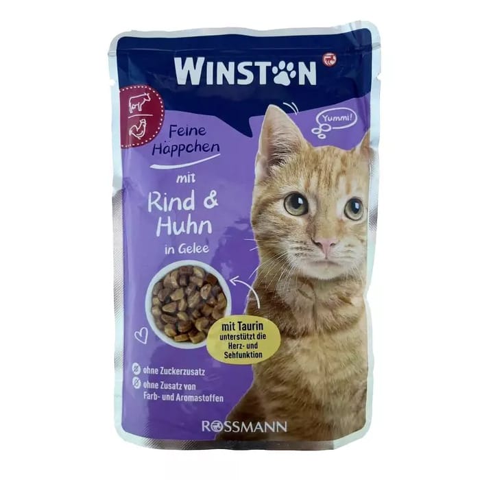 پوچ گربه وینستون با طعم گوشت گاو و مرغ در ژله Winston Beef & Chicken In Jelly وزن 100 گرم 1 پوچ گربه وینستون با طعم گوشت گاو و مرغ در ژله Winston Beef & Chicken In Jelly وزن 100 گرم