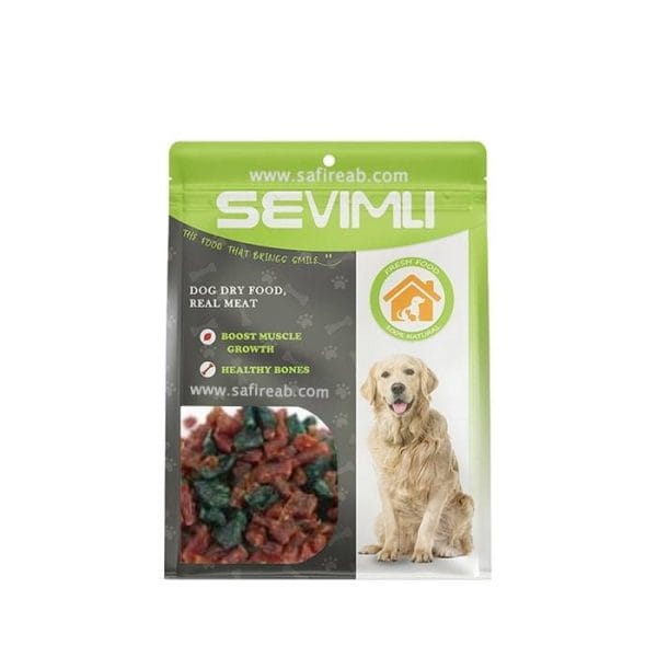 تشویقی سگ نگینی مرغ با طعم توت‌فرنگی و بلوبری برند سویملی SEVIMLI