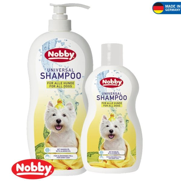 شامپو یونیورسال مناسب همه نژادهای سگ رایحه بادام Universal Shampoo برند نوبی Nobby