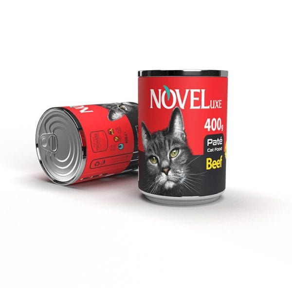 کنسرو غذای گربه نوول با طعم گوشت گاو و بره Novel Pate With Beef & Lamb وزن 400 گرم