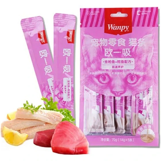 بستنی گربه ونپی با طعم ماهی تن و کاد Wanpy Treat Tuna & Cod وزن 14 گرم