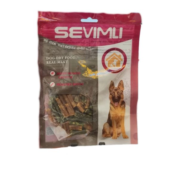 تشویقی سگ سویملی مدل نگینی طعم گوشت مرغ، سیب و موز Sevimli