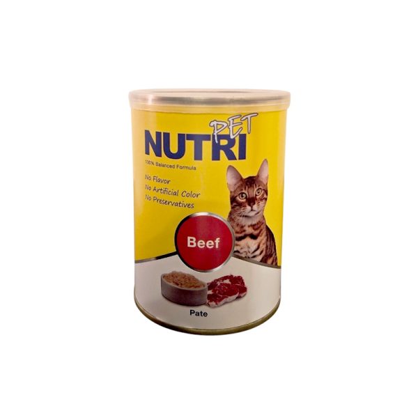 کنسرو غذای گربه نوتری پت پته با طعم گوشت گاو Nutri Pet Cat Pate with Beef وزن 425 گرم