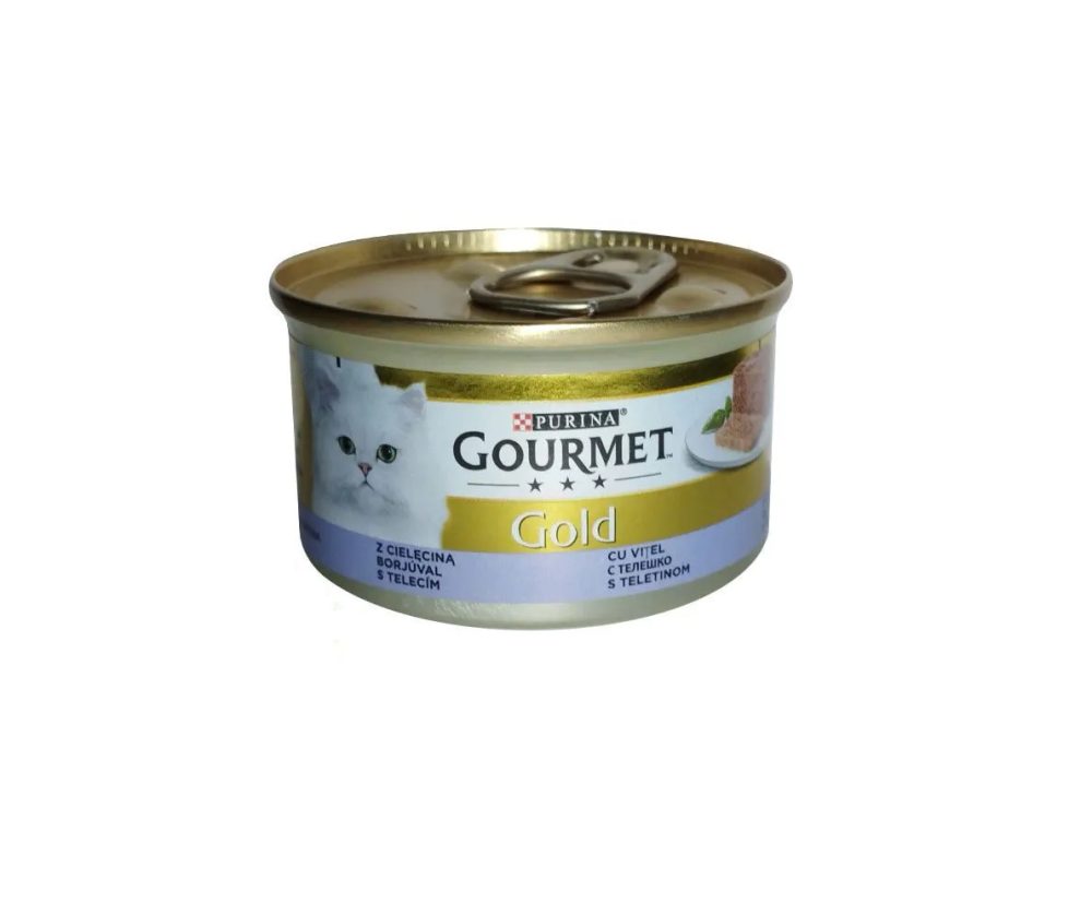 کنسرو غذای گربه گورمت با طعم گوشت گوساله Gourmet Gold وزن ۸۵ گرم