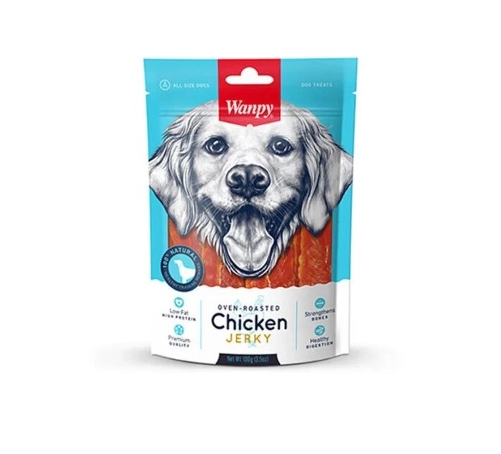 تشویقی سگ ونپی Wanpy OWEN ROASTED CHICKEN JERKY مدل فیله مرغ وزن 100 گرم 1 تشویقی سگ ونپی Wanpy OWEN ROASTED CHICKEN JERKY مدل فیله مرغ وزن 100 گرم