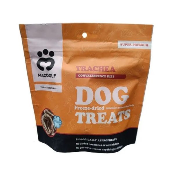 تشویقی فریز دراید سگ مک دولف طعم نای Macdolf dog treats with trachea وزن 35 گرم