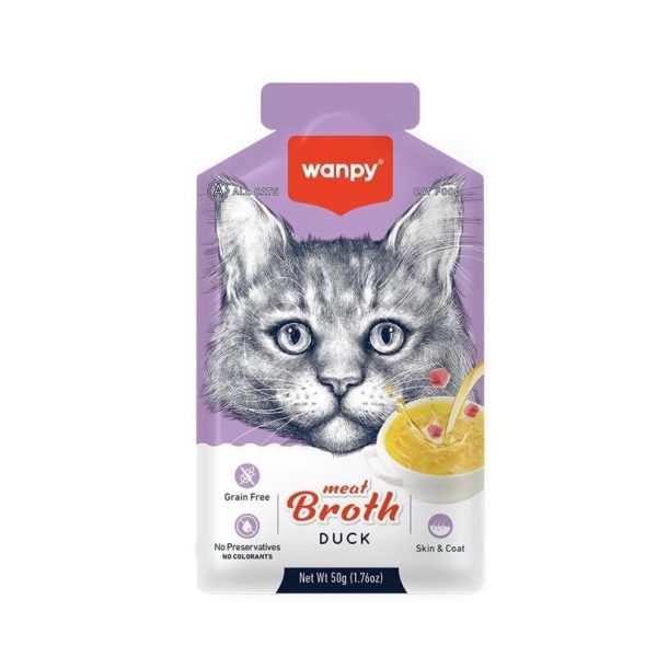 سوپ گربه ونپی با طعم اردک Wanpy Meat Broth DUCK وزن 50 گرم