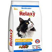 غذای خشک گربه بالغ طعم مرغ و گوشت و برنج مولتی کالر برند Relaxy ریلکسی 2 کیلویی